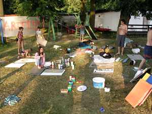 Účastníci workshopů na pláži Ostende