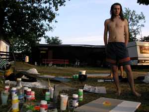 Účastníci workshopů na pláži Ostende