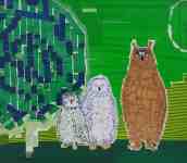 Petr Kožíšek: Sovy a klece, barevné izolepy